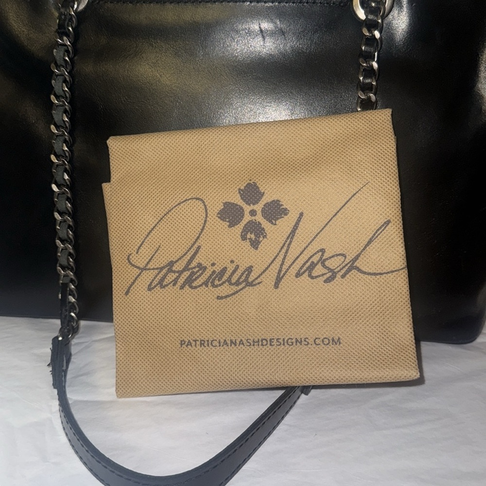 Patricia Nash Leather Elegant Black Leather Tote Bag, new - Picture 10 of 14